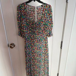 Rixo, Cap sleeve midi-length dress